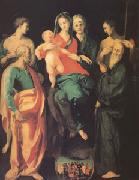 Jacopo Pontormo The Virgin and Child with Four Saints and the Good Thief with (mk05) oil painting reproduction